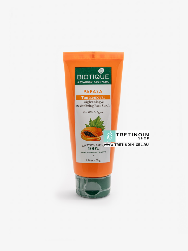Papaya Tan Removal - Brightening + Revitalizing Face Scrub - Ayurvedic Recipe - Bio Biotique - Tretinoin-Shop